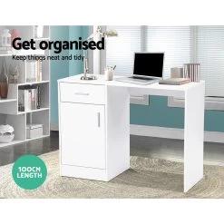 Artiss Office Storage Computer Desk -Furniture Shop FURNI G DESK 100 WH 02