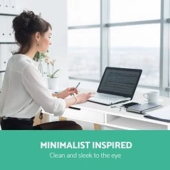 Artiss Wood Computer Desk With Drawers – White -Furniture Shop FURNI G DESK 1600 WH WD 02