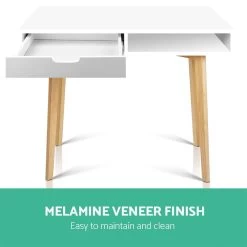 Artiss Wood Computer Desk With Drawers – White -Furniture Shop FURNI G DESK 1600 WH WD 05