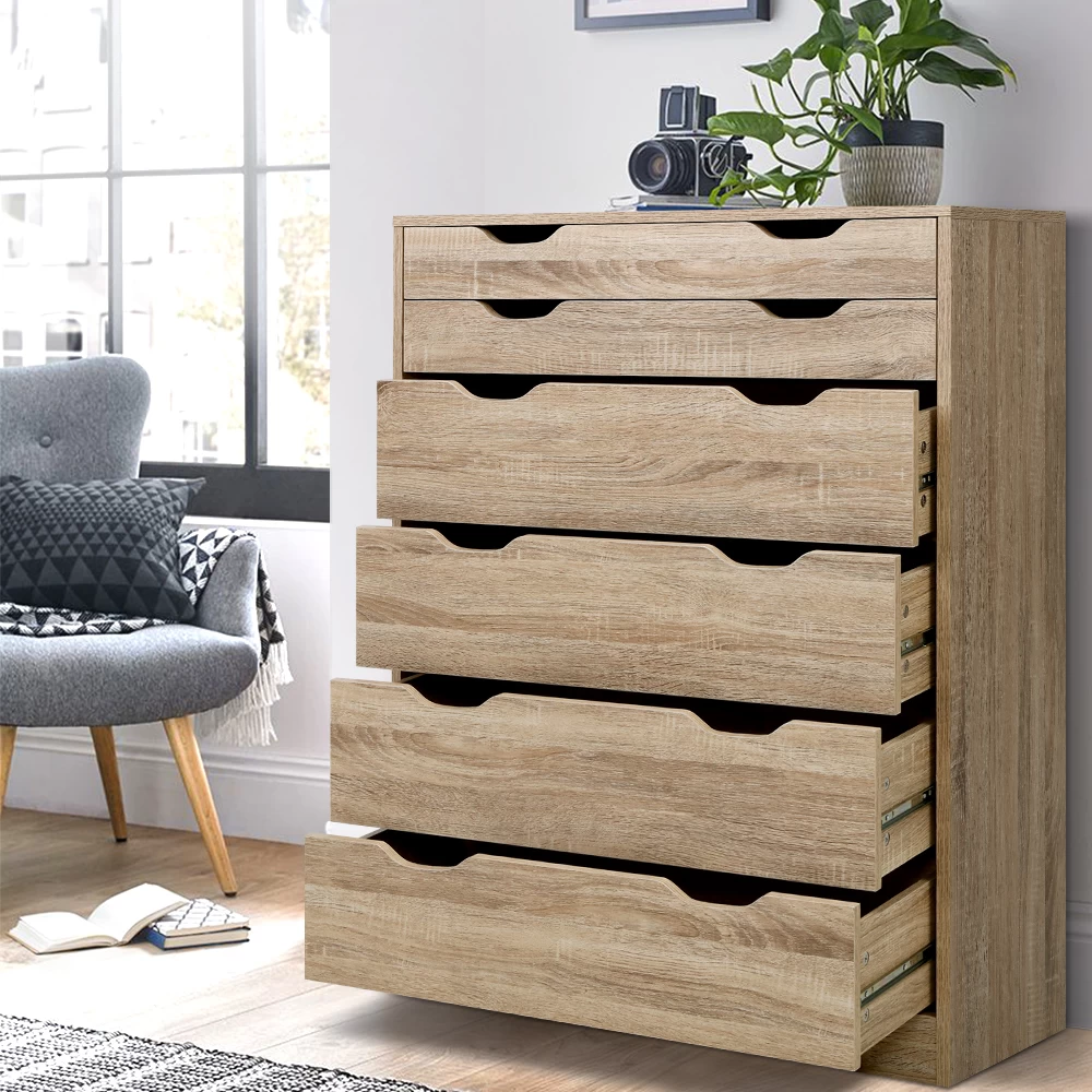 Artiss 6 Chest Of Drawers Tallboy Dresser Table Storage Cabinet Oak Bedroom 9 Artiss 6 Chest Of Drawers Tallboy Dresser Table Storage Cabinet Oak Bedroom - Image 7