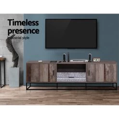 Artiss TV Cabinet Entertainment Unit Stand Storage Wooden Industrial Rustic 180cm 11 Artiss TV Cabinet Entertainment Unit Stand Storage Wooden Industrial Rustic 180cm -Furniture Shop FURNI G IND TV02 WD AB 02
