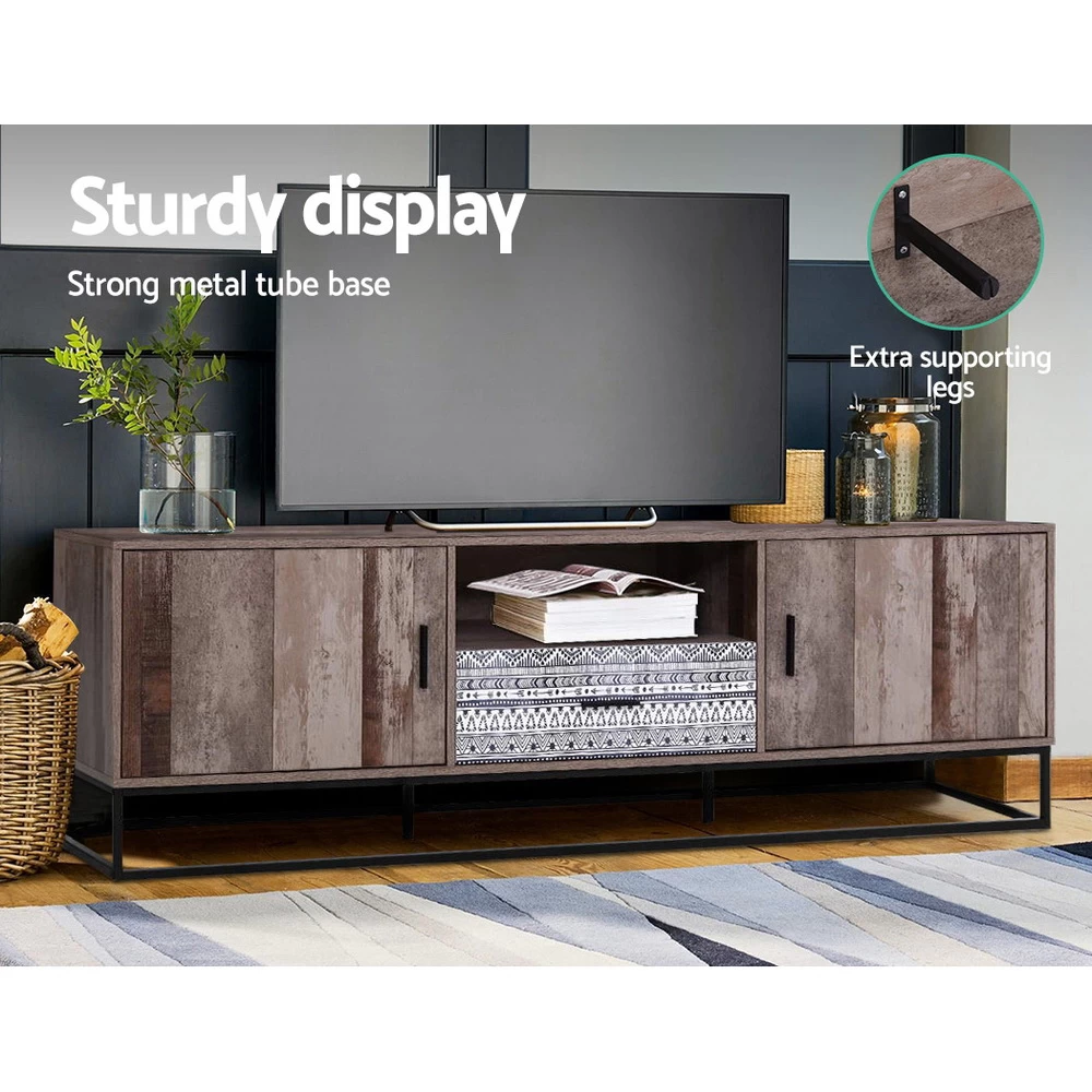 Artiss TV Cabinet Entertainment Unit Stand Storage Wooden Industrial Rustic 180cm 8 Artiss TV Cabinet Entertainment Unit Stand Storage Wooden Industrial Rustic 180cm - Image 6