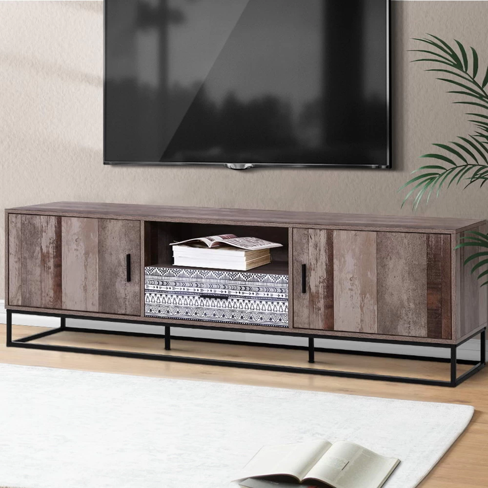 Artiss TV Cabinet Entertainment Unit Stand Storage Wooden Industrial Rustic 180cm 9 Artiss TV Cabinet Entertainment Unit Stand Storage Wooden Industrial Rustic 180cm - Image 7