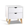 Artiss 2 Drawer Wooden Bedside Tables – White -Furniture Shop FURNI G SCAN BS WH NT 00