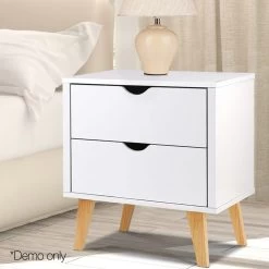Artiss 2 Drawer Wooden Bedside Tables – White 19 Artiss 2 Drawer Wooden Bedside Tables – White -Furniture Shop FURNI G SCAN BS WH NT 08