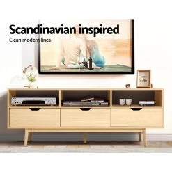 Artiss Wooden Scandinavian Entertainment Unit – Natural -Furniture Shop FURNI G SCAN TV NT AB 02