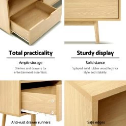 Artiss Wooden Scandinavian Entertainment Unit – Natural -Furniture Shop FURNI G SCAN TV NT AB 04