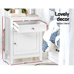 Artiss Bedside Tables Big Storage Drawers Cabinet Nightstand Lamp Chest White -Furniture Shop FURNI G SCAN02 BS WH 03 1