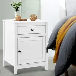Artiss Bedside Tables Big Storage Drawers Cabinet Nightstand Lamp Chest White -Furniture Shop FURNI G SCAN02 BS WH 06 1
