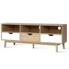 Artiss TV Cabinet Entertainment Unit Stand Wooden Storage 140cm Scandinavian -Furniture Shop FURNI G SCAN02 TV NT WH AB 00