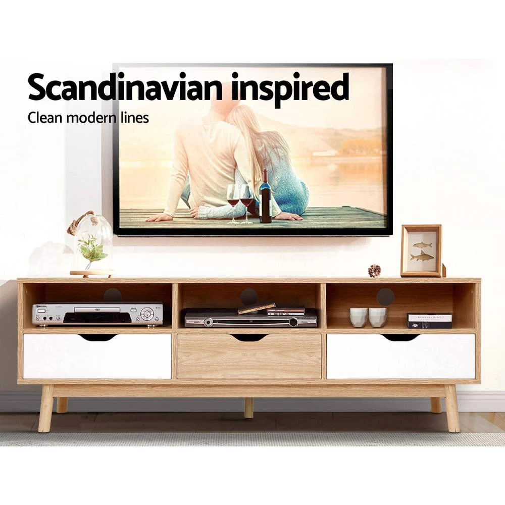 Artiss TV Cabinet Entertainment Unit Stand Wooden Storage 140cm Scandinavian 5 Artiss TV Cabinet Entertainment Unit Stand Wooden Storage 140cm Scandinavian - Image 3