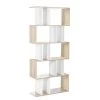 Artiss 5 Tier Display Book Storage Shelf Unit – White Brown -Furniture Shop FURNI GEN2SHELF AB 00