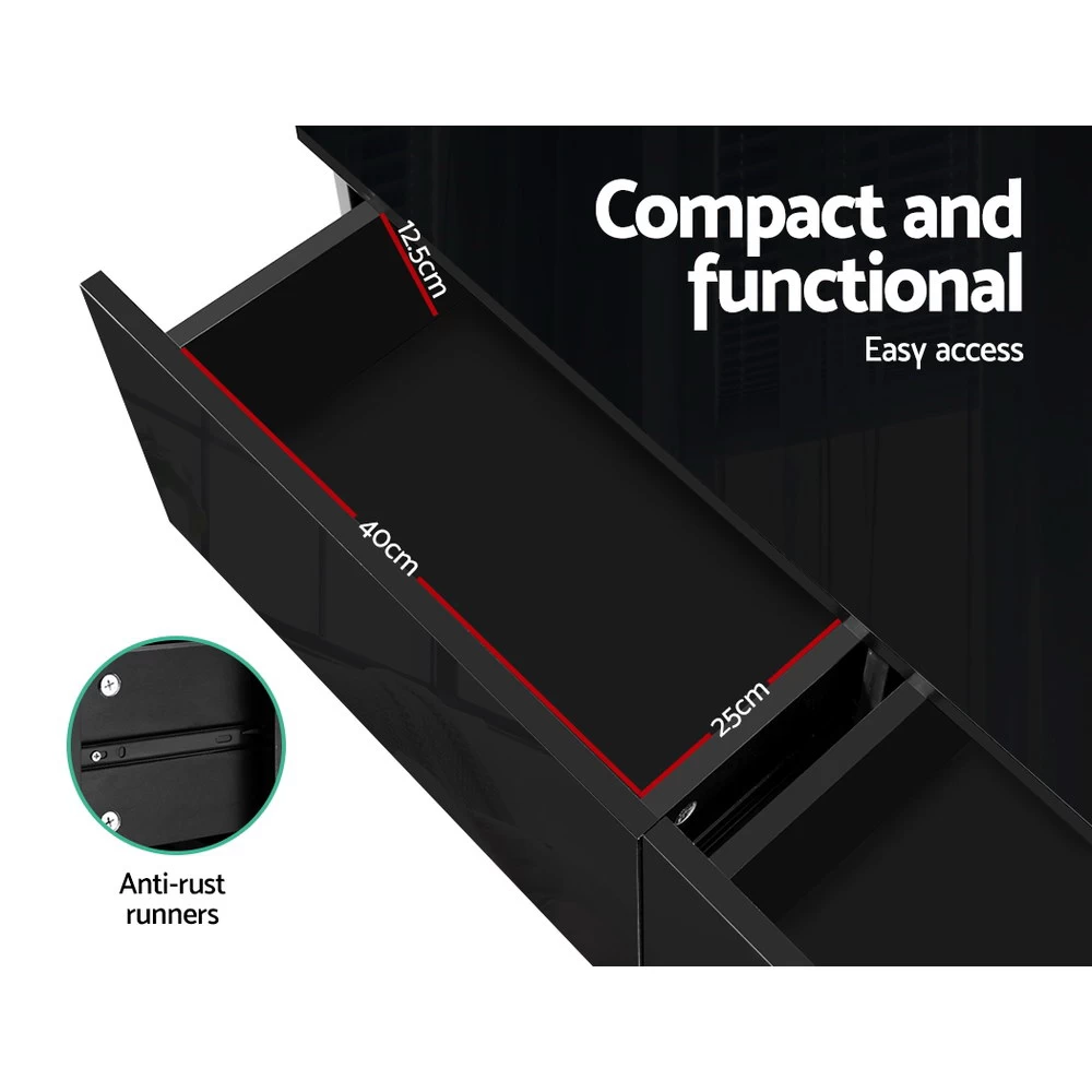 Artiss Modern Coffee Table 4 Storage Drawers High Gloss Living Room Furniture Black 7 Artiss Modern Coffee Table 4 Storage Drawers High Gloss Living Room Furniture Black - Image 5