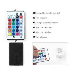 Artiss Bedside Table 2 Drawers RGB LED Side Nightstand High Gloss Cabinet White -Furniture Shop FURNI L LED BS01 WH 04 1