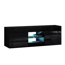 Artiss 130cm RGB LED TV Stand Cabinet Entertainment Unit Gloss Furniture Black