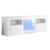 Artiss 145cm RGB LED TV Stand Cabinet Entertainment Unit Gloss Furniture Tempered Glass Shelf White