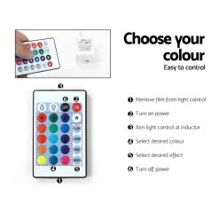 Artiss 145cm RGB LED TV Stand Cabinet Entertainment Unit Gloss Furniture Tempered Glass Shelf White -Furniture Shop FURNI L LED TV02 WH AB 05