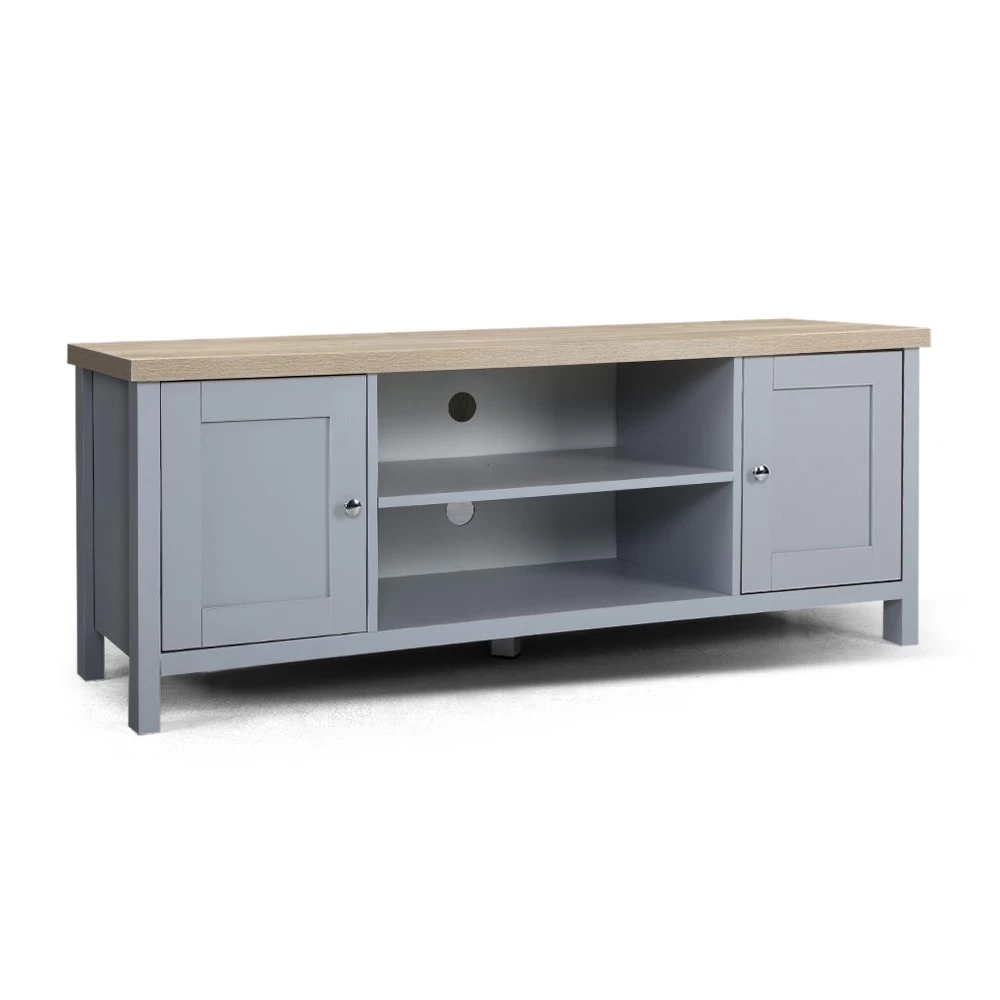 Artiss TV Cabinet Entertainment Unit Stand French Provincial Storage Shelf Wooden 130cm Grey 5 Artiss TV Cabinet Entertainment Unit Stand French Provincial Storage Shelf Wooden 130cm Grey - Image 3