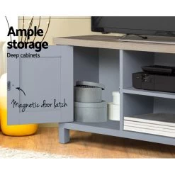Artiss TV Cabinet Entertainment Unit Stand French Provincial Storage Shelf Wooden 130cm Grey 12 Artiss TV Cabinet Entertainment Unit Stand French Provincial Storage Shelf Wooden 130cm Grey -Furniture Shop FURNI L TV130A GY AB 03