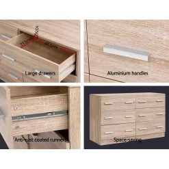 Artiss 6 Chest Of Drawers Cabinet Dresser Table Tallboy Lowboy Storage Wood 13 Artiss 6 Chest Of Drawers Cabinet Dresser Table Tallboy Lowboy Storage Wood -Furniture Shop FURNI N CDR 01 WD AB 04 1