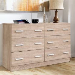 Artiss 6 Chest Of Drawers Cabinet Dresser Table Tallboy Lowboy Storage Wood 15 Artiss 6 Chest Of Drawers Cabinet Dresser Table Tallboy Lowboy Storage Wood -Furniture Shop FURNI N CDR 01 WD AB 99 1