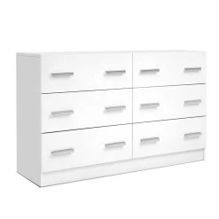 Artiss 6 Chest Of Drawers Cabinet Dresser Tallboy Lowboy Storage Bedroom White