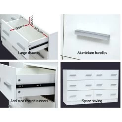 Artiss 6 Chest Of Drawers Cabinet Dresser Tallboy Lowboy Storage Bedroom White -Furniture Shop FURNI N CDR 01 WH AB 05