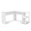 Artiss Office Computer Desk Corner Student Study Table Workstation L-Shape Shelf White -Furniture Shop FURNI N DESK01 WH AB 00