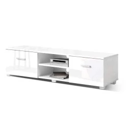 Artiss TV Cabinet Entertainment Unit Stand High Gloss Furniture Storage Drawers 140cm White