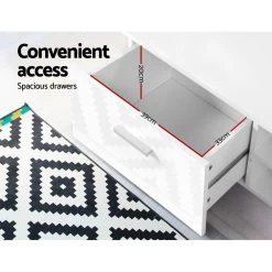 Artiss TV Cabinet Entertainment Unit Stand High Gloss Furniture Storage Drawers 140cm White -Furniture Shop FURNI N GS TV01 WH AB 05