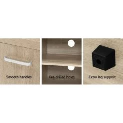 Artiss TV Cabinet Entertainment Unit TV Stand Display Shelf Storage Cabinet Wooden -Furniture Shop FURNI N MAXI TV160 WD AB 05