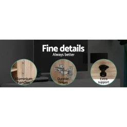 Artiss TV Cabinet Entertainment Unit Stand Storage Shelf Sideboard 140cm Oak -Furniture Shop FURNI N TV02 NT AB 04