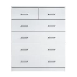 Artiss Tallboy 6 Drawers Storage Cabinet – White -Furniture Shop FURNI NEW DT WH AB 02