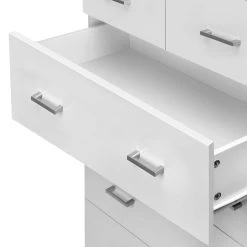 Artiss Tallboy 6 Drawers Storage Cabinet – White -Furniture Shop FURNI NEW DT WH AB 05