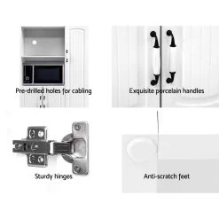 Artiss Buffet Sideboard Cabinet Storage Cupboard Doors White Kitchen Hallway -Furniture Shop FURNI O CAB 01 WH AB 05