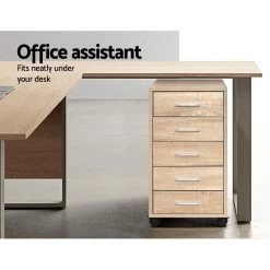 5 Drawer Filing Cabinet Storage Drawers Wood Study Office School File Cupboard -Furniture Shop FURNI O CAB 5D WD 04