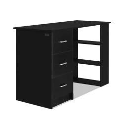Artiss Office Computer Desk Student Study Table Workstation 3 Drawers 120cm Black -Furniture Shop FURNI O DESK 120 BK AB 02