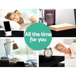 Artiss Bedside Tables Side Table Drawers RGB LED High Gloss Nightstand Black -Furniture Shop FURNI O LED BS 01 BK 05 1