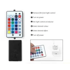 Artiss Bedside Tables Side Table Drawers RGB LED High Gloss Nightstand White -Furniture Shop FURNI O LED BS 01 WH 03 1