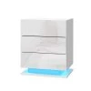 Artiss Bedside Tables Side Table RGB LED Lamp 2 Drawers Nightstand Gloss White -Furniture Shop FURNI O LED BS 02 WH 00