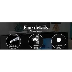 Artiss TV Cabinet Entertainment Unit Stand RGB LED Gloss Furniture 160cm Black -Furniture Shop FURNI O LED TV160 BK AB 05