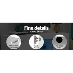 Artiss TV Cabinet Entertainment Unit Stand RGB LED Gloss Furniture 160cm White -Furniture Shop FURNI O LED TV160 WH AB 05