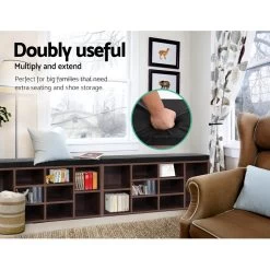 Artiss Shoe Cabinet Bench Shoes Storage Rack Organiser Shelf Cupboard Box Walnut 13 Artiss Shoe Cabinet Bench Shoes Storage Rack Organiser Shelf Cupboard Box Walnut -Furniture Shop FURNI O SHOE BEN102 WAL 04