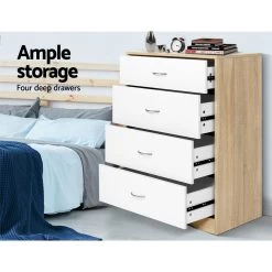 Artiss Chest Of Drawers Tallboy Dresser Table Bedroom Storage White Wood Cabinet -Furniture Shop FURNI O TBOY 01 WHWD AB 03