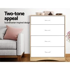 Artiss Chest Of Drawers Tallboy Dresser Table Bedroom Storage White Wood Cabinet -Furniture Shop FURNI O TBOY 01 WHWD AB 04