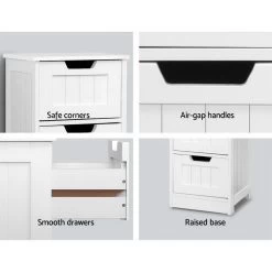 Storage Cabinet Chest Of Drawers Dresser Bedside Table Bathroom Stand Furniture -Furniture Shop FURNI P CAB 4D WH 03