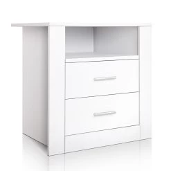 Artiss Anti-Scratch Bedside Table 2 Drawers – White