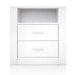 Artiss Anti-Scratch Bedside Table 2 Drawers – White -Furniture Shop FURNI SIDE SHELF WH 02