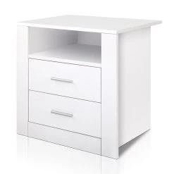Artiss Anti-Scratch Bedside Table 2 Drawers – White -Furniture Shop FURNI SIDE SHELF WH 03