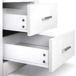 Artiss Anti-Scratch Bedside Table 2 Drawers – White -Furniture Shop FURNI SIDE SHELF WH 05